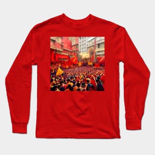 Socialist Poster, Workers United in a Square Long Sleeve T-Shirt